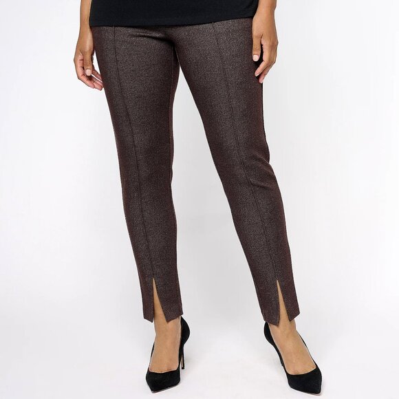 Isaac Mizrahi Pants - Isaac Mizrahi Live! Petite Ponte Pull on Pant w/Front Pintuck   14681